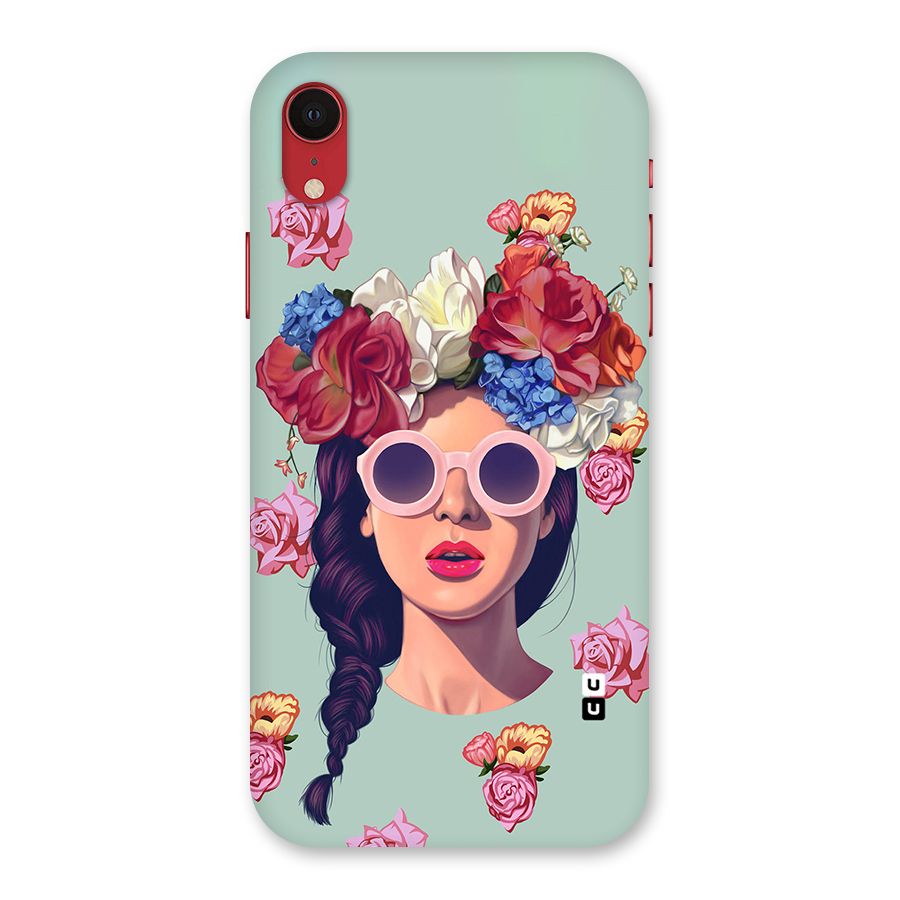 Pretty Girl Florals Illustration Art Back Case for iPhone XR