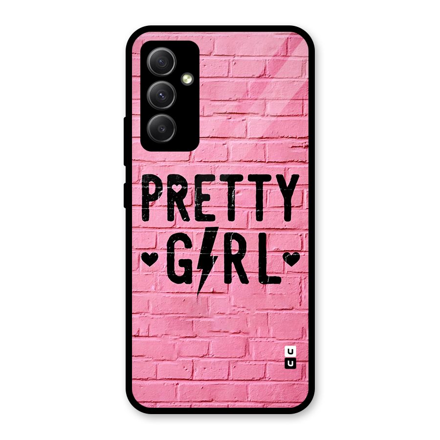 Pretty Girl Wall Glass Back Case for Galaxy A34