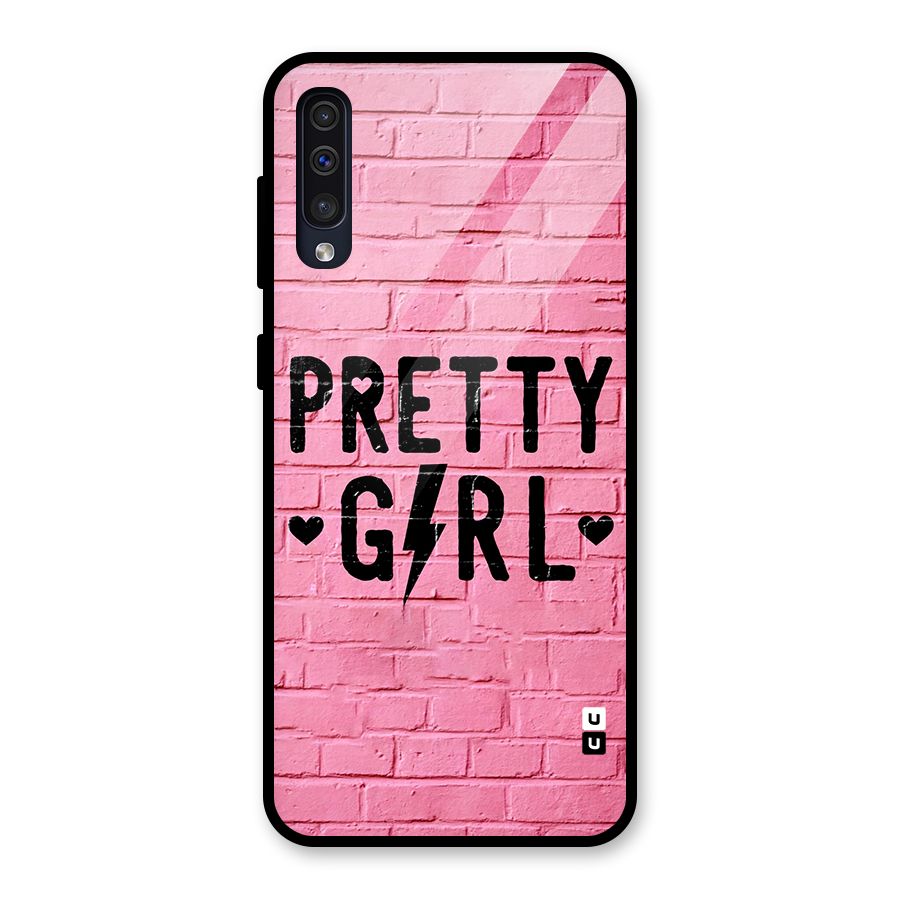 Pretty Girl Wall Glass Back Case for Galaxy A50