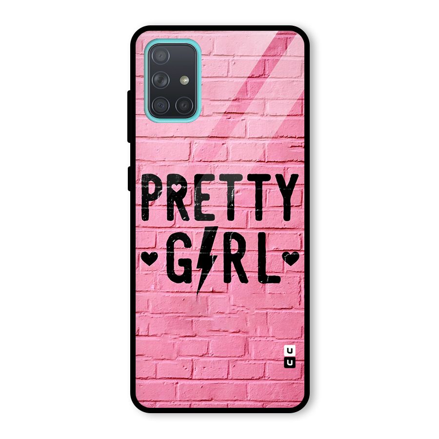 Pretty Girl Wall Glass Back Case for Galaxy A71
