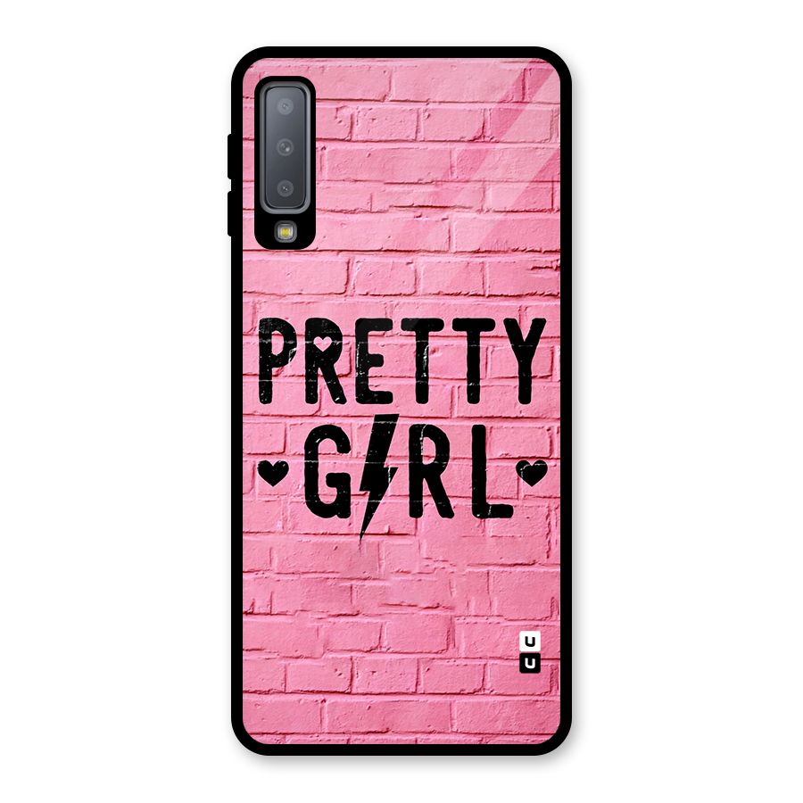 Pretty Girl Wall Glass Back Case for Galaxy A7 (2018)