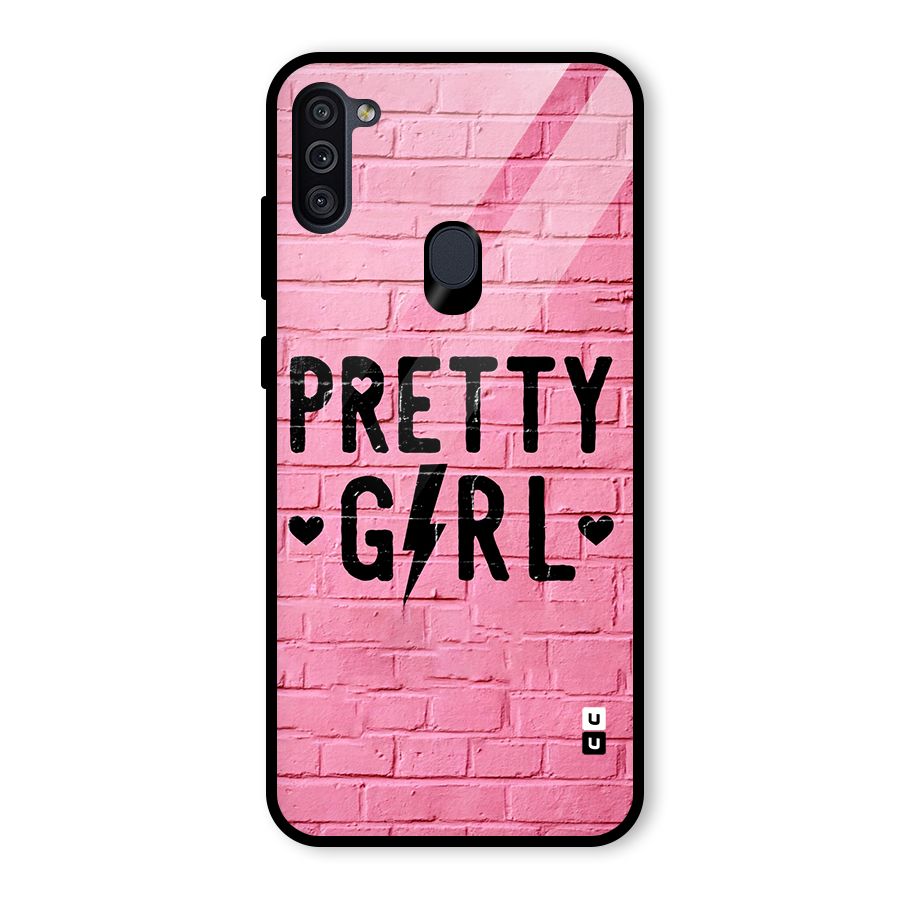 Pretty Girl Wall Glass Back Case for Galaxy M11