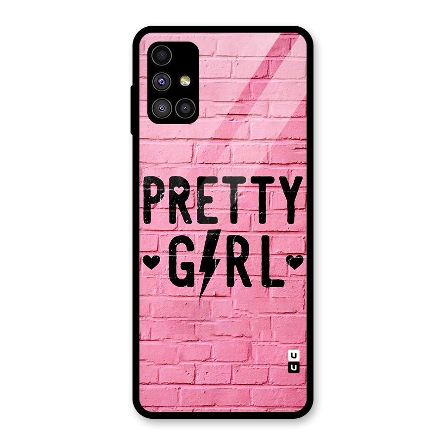 Pretty Girl Wall Glass Back Case for Galaxy M51