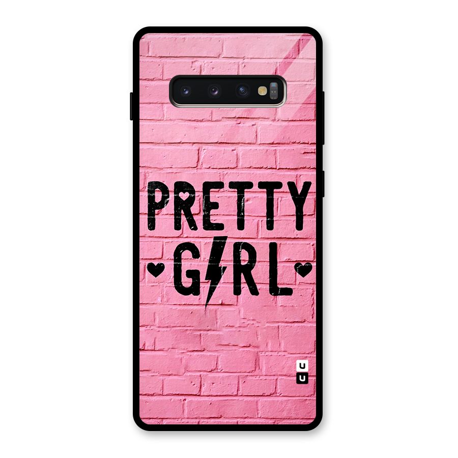 Pretty Girl Wall Glass Back Case for Galaxy S10 Plus