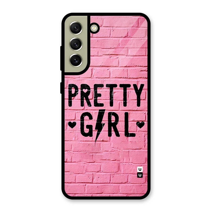 Pretty Girl Wall Glass Back Case for Galaxy S21 FE 5G