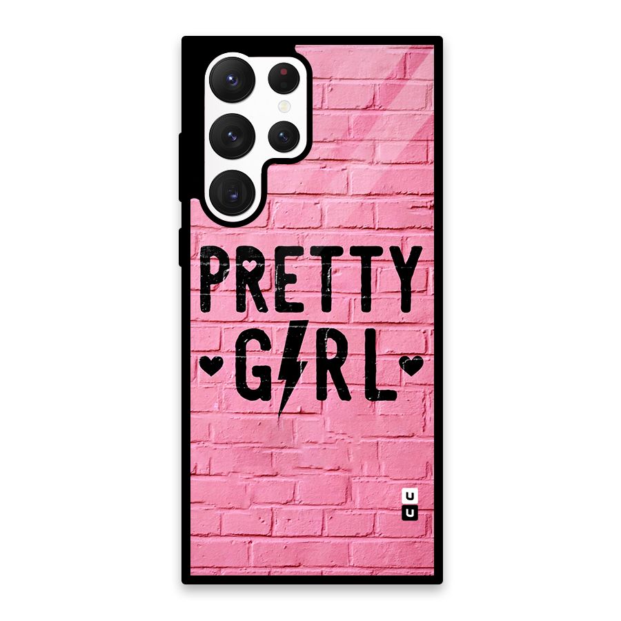 Pretty Girl Wall Glass Back Case for Galaxy S22 Ultra 5G
