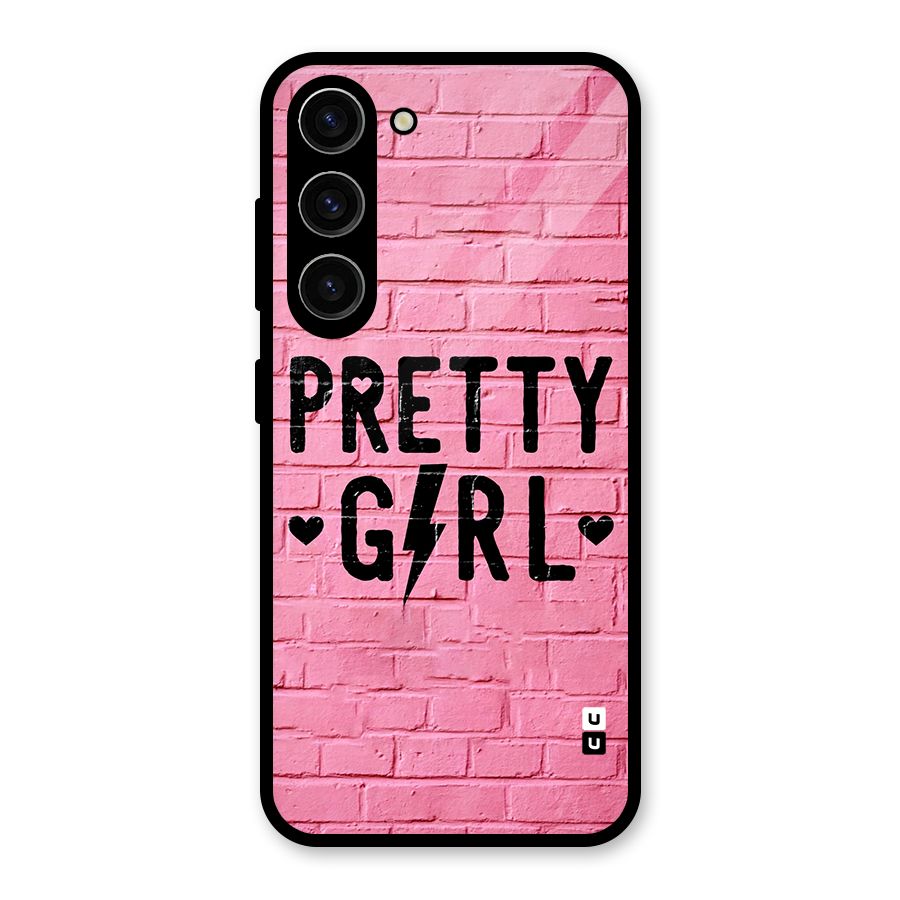 Pretty Girl Wall Glass Back Case for Galaxy S23