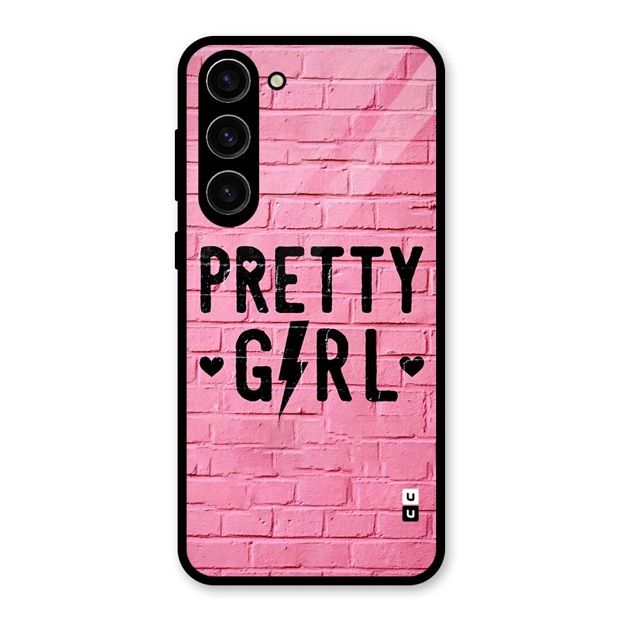 Pretty Girl Wall Glass Back Case for Galaxy S23 Plus
