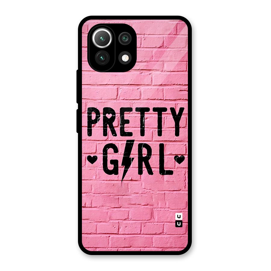 Pretty Girl Wall Glass Back Case for Mi 11 Lite NE 5G