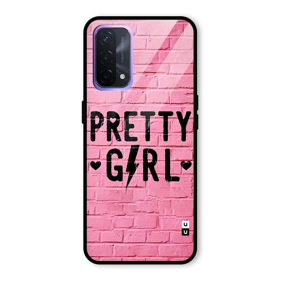 Pretty Girl Wall Glass Back Case for Oppo A74 5G