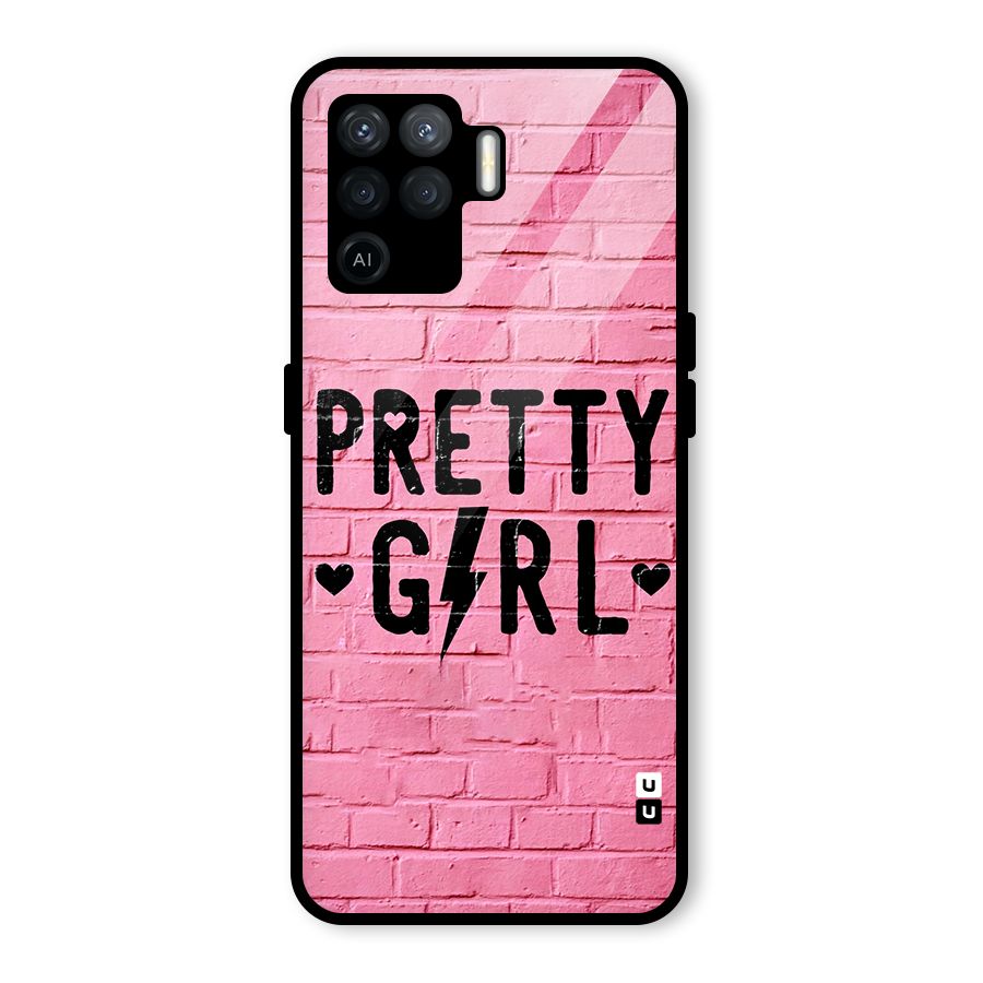 Pretty Girl Wall Glass Back Case for Oppo F19 Pro