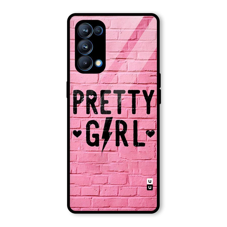 Pretty Girl Wall Glass Back Case for Oppo Reno5 Pro 5G
