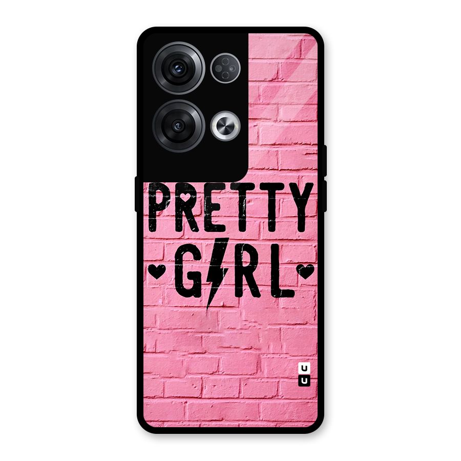 Pretty Girl Wall Glass Back Case for Oppo Reno8 Pro 5G