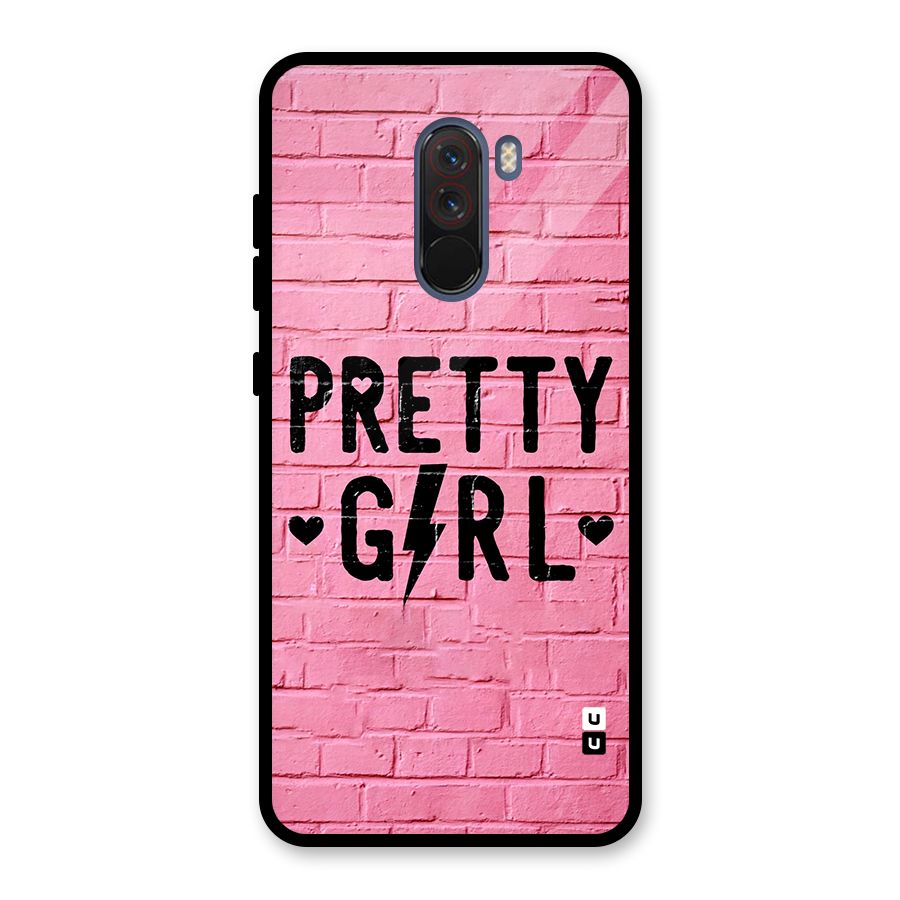 Pretty Girl Wall Glass Back Case for Poco F1