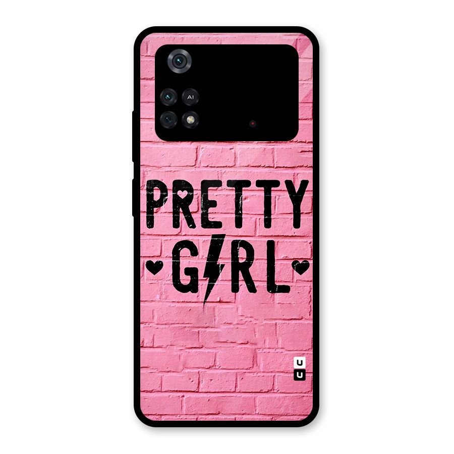 Pretty Girl Wall Glass Back Case for Poco M4 Pro 4G