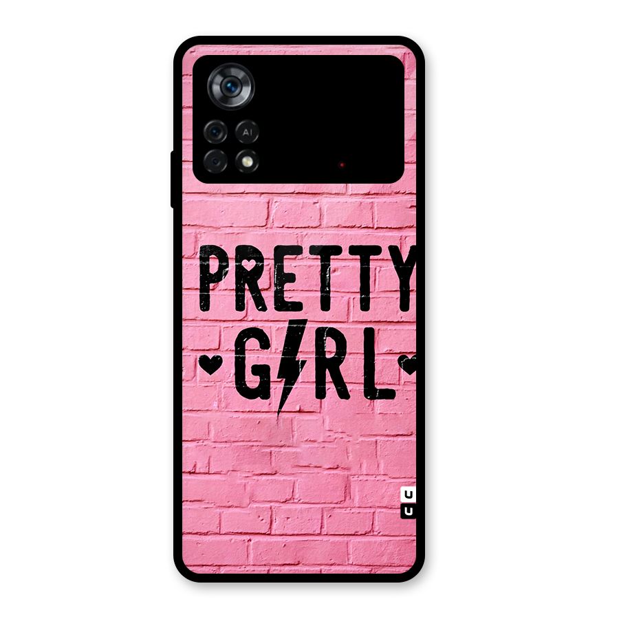 Pretty Girl Wall Glass Back Case for Poco X4 Pro 5G