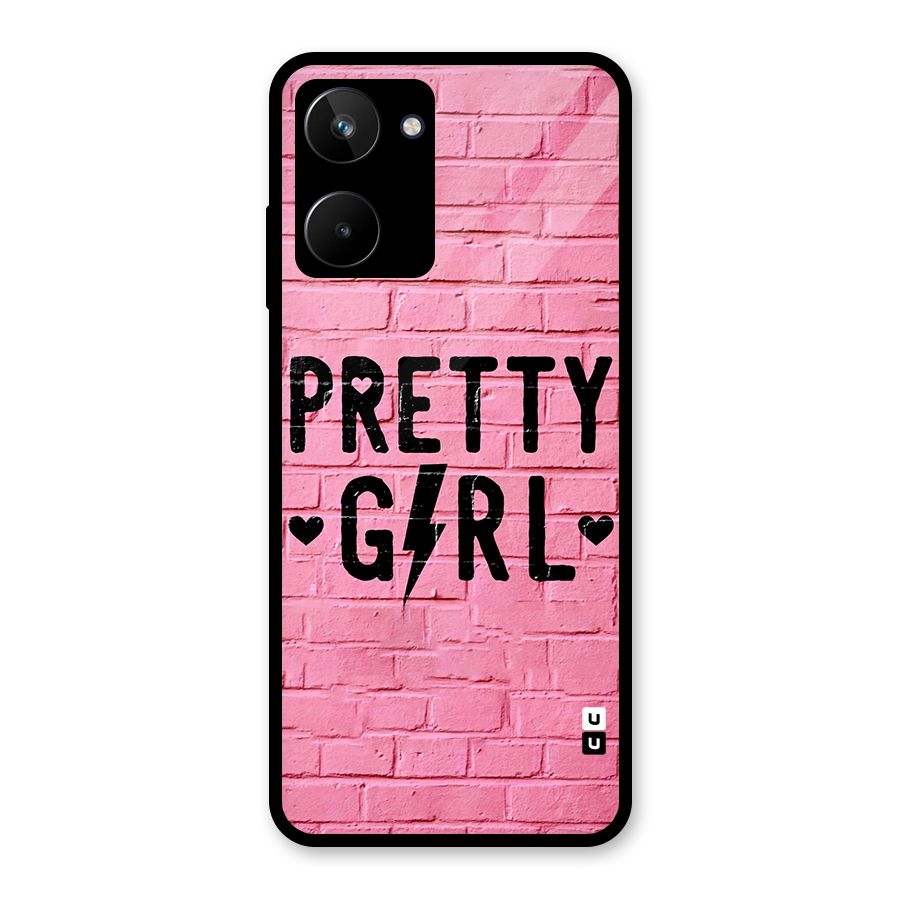 Pretty Girl Wall Glass Back Case for Realme 10