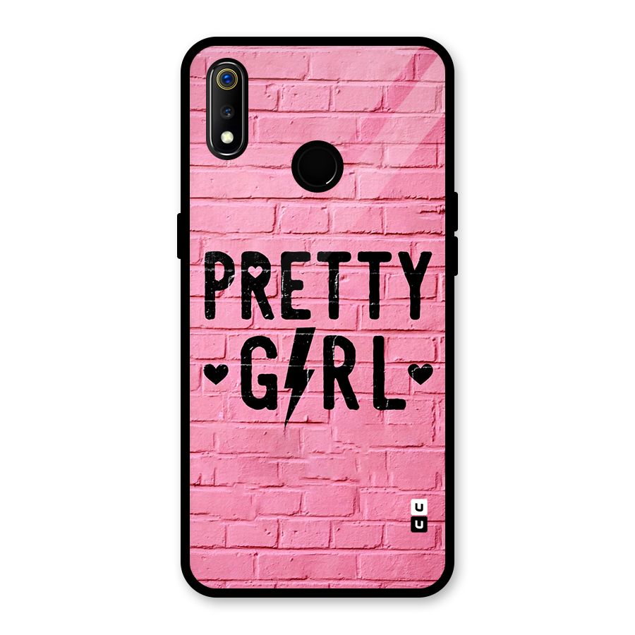 Pretty Girl Wall Glass Back Case for Realme 3