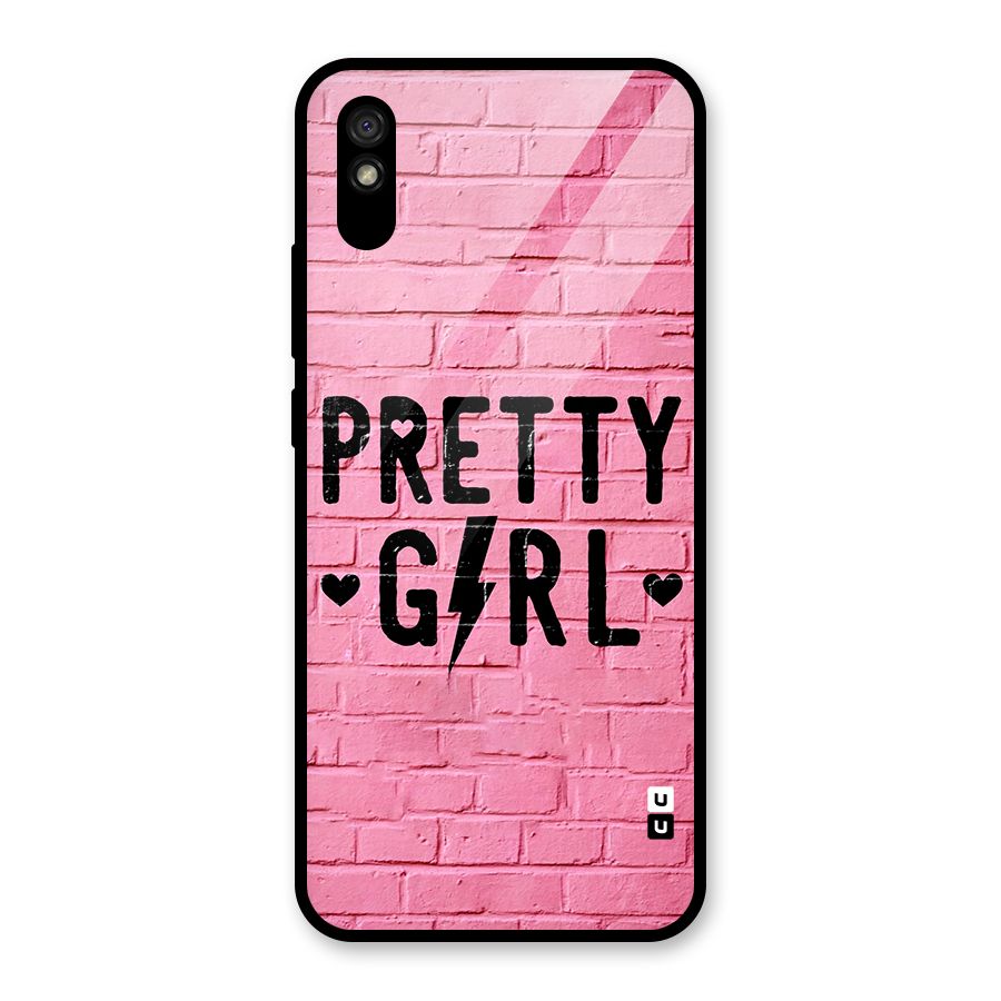 Pretty Girl Wall Glass Back Case for Redmi 9A