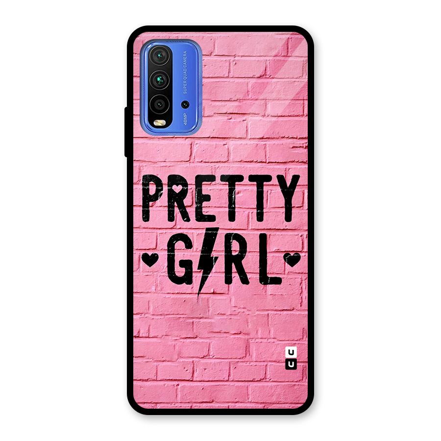 Pretty Girl Wall Glass Back Case for Redmi 9 Power