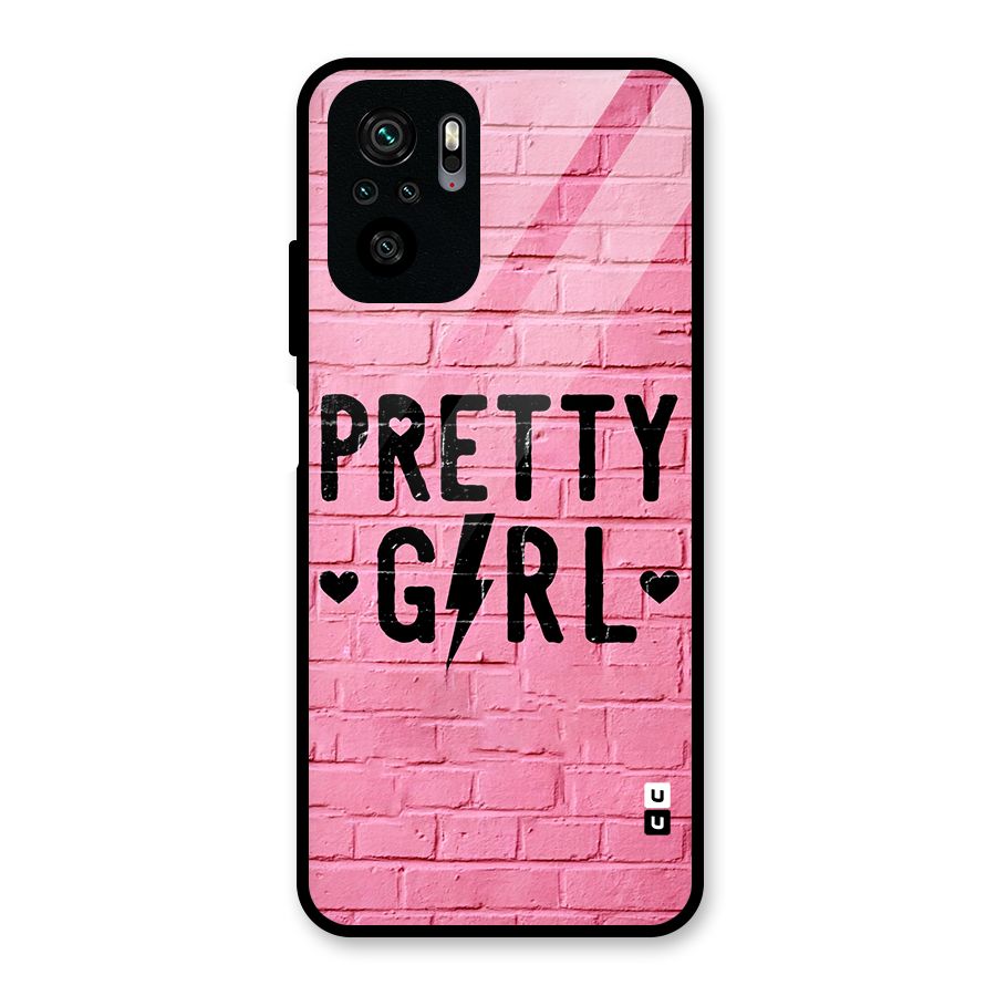 Pretty Girl Wall Glass Back Case for Redmi Note 10S