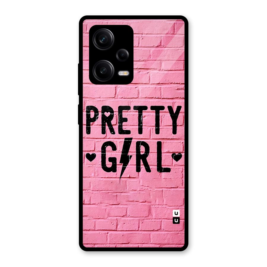 Pretty Girl Wall Glass Back Case for Redmi Note 12 Pro