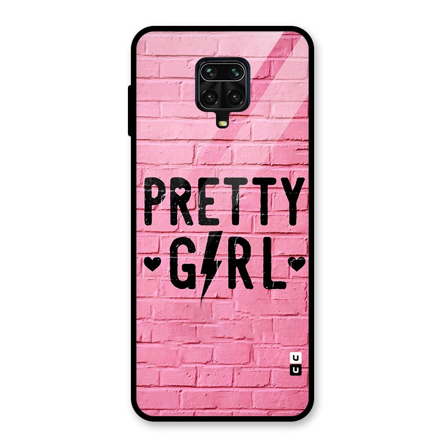 Pretty Girl Wall Glass Back Case for Redmi Note 9 Pro