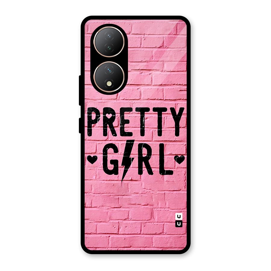 Pretty Girl Wall Glass Back Case for Vivo T2