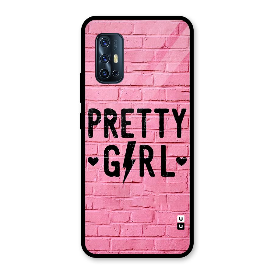 Pretty Girl Wall Glass Back Case for Vivo V17