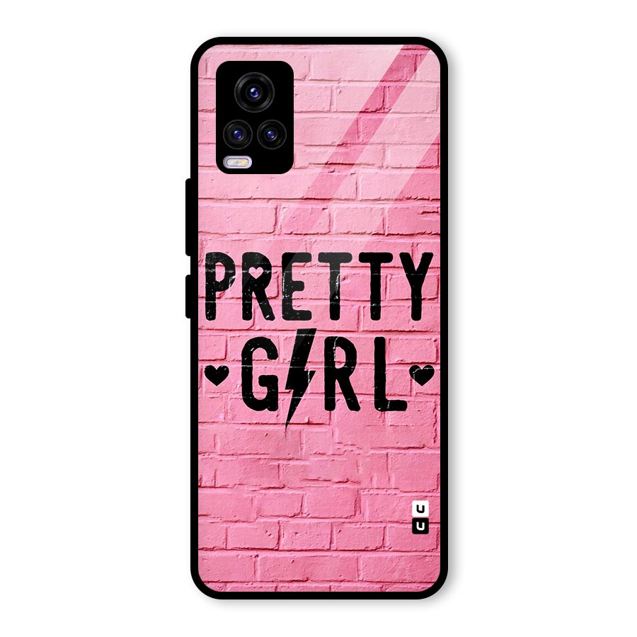 Pretty Girl Wall Glass Back Case for Vivo V20 2021