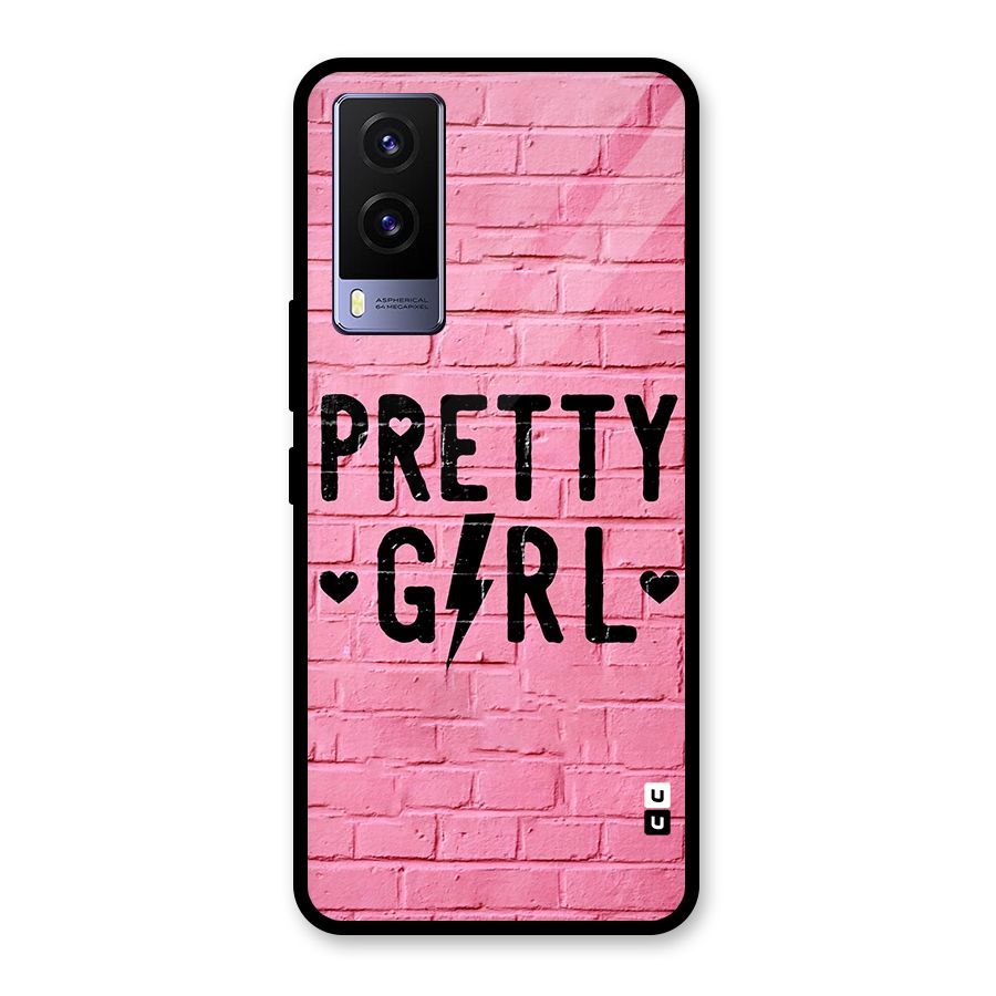 Pretty Girl Wall Glass Back Case for Vivo V21e 5G