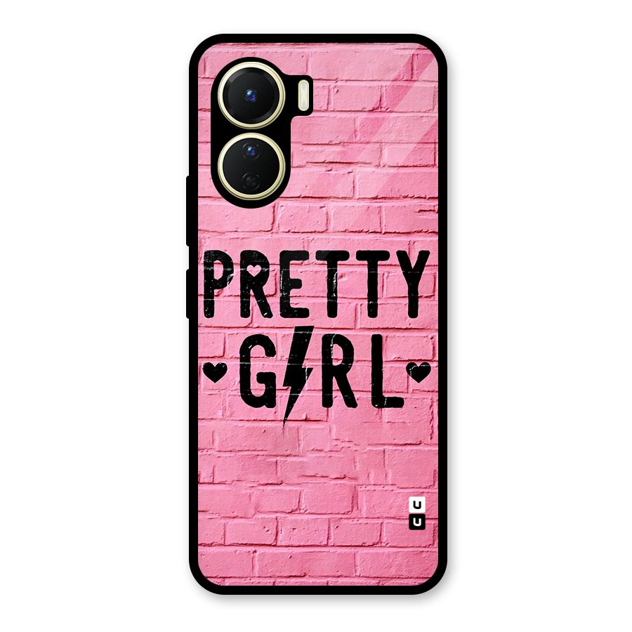 Pretty Girl Wall Glass Back Case for Vivo Y16