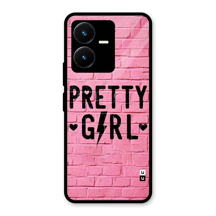 Pretty Girl Wall Glass Back Case for Vivo Y22s