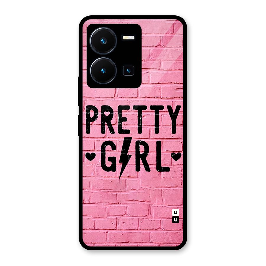 Pretty Girl Wall Glass Back Case for Vivo Y35