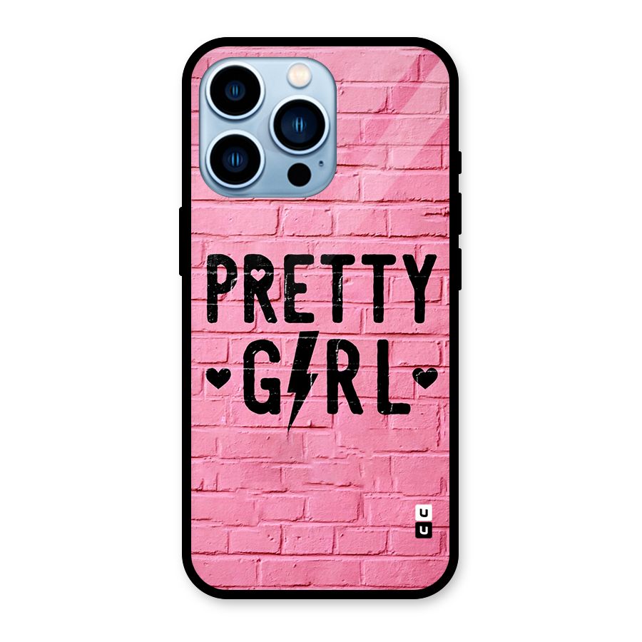 Pretty Girl Wall Glass Back Case for iPhone 13 Pro
