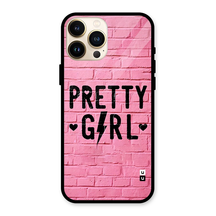 Pretty Girl Wall Glass Back Case for iPhone 13 Pro Max