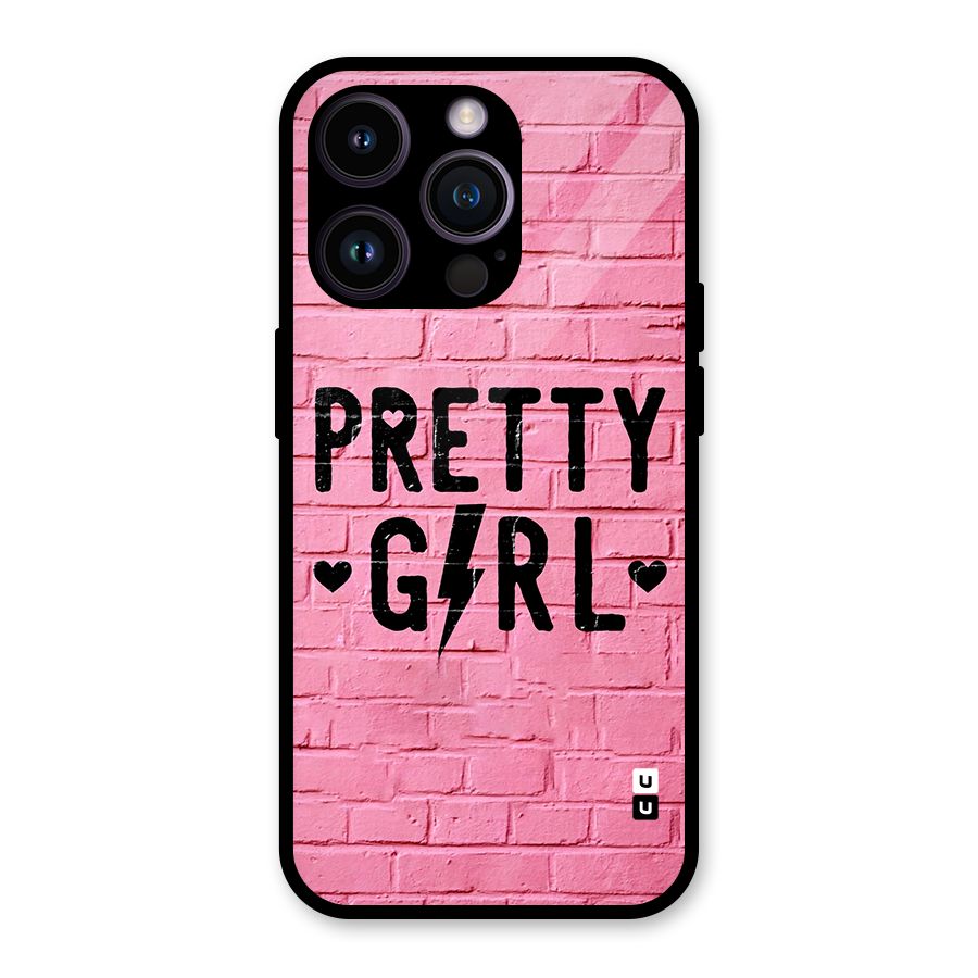 Pretty Girl Wall Glass Back Case for iPhone 14 Pro