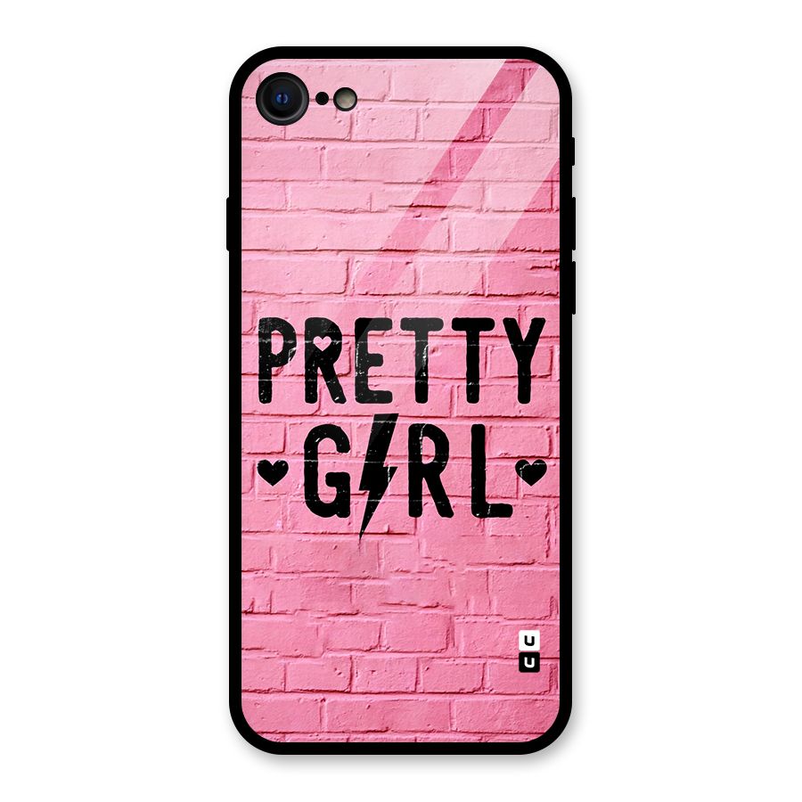 Pretty Girl Wall Glass Back Case for iPhone 7