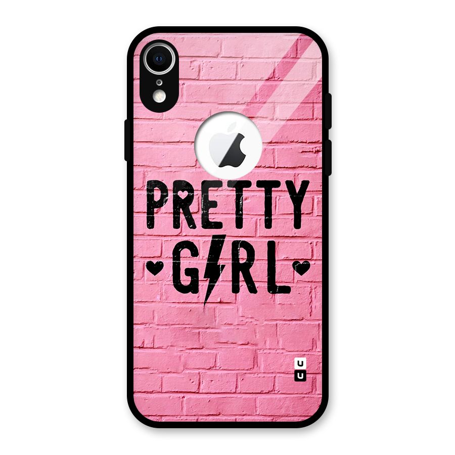 Pretty Girl Wall Glass Back Case for iPhone XR Logo Cut