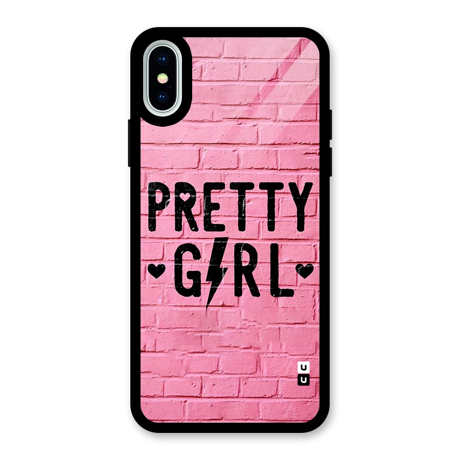 Pretty Girl Wall Glass Back Case for iPhone XS