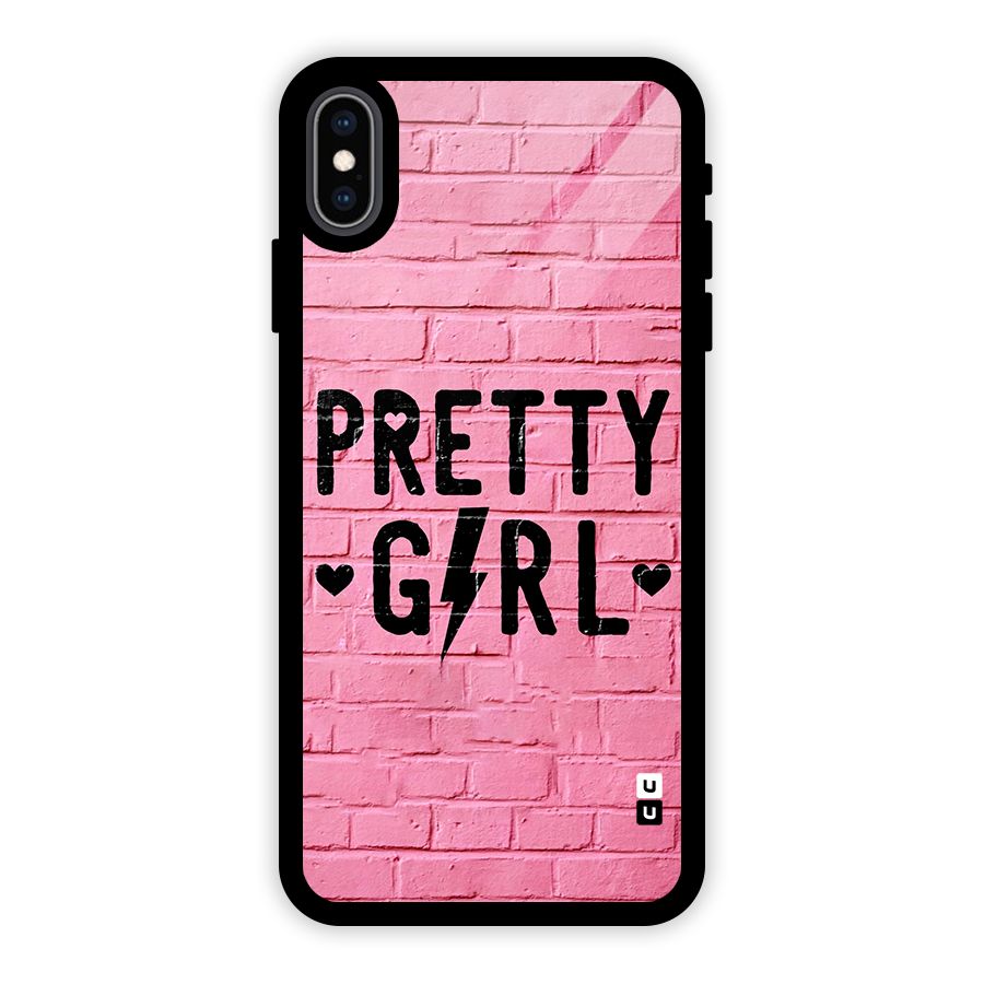 Pretty Girl Wall Glass Back Case for iPhone XS Max