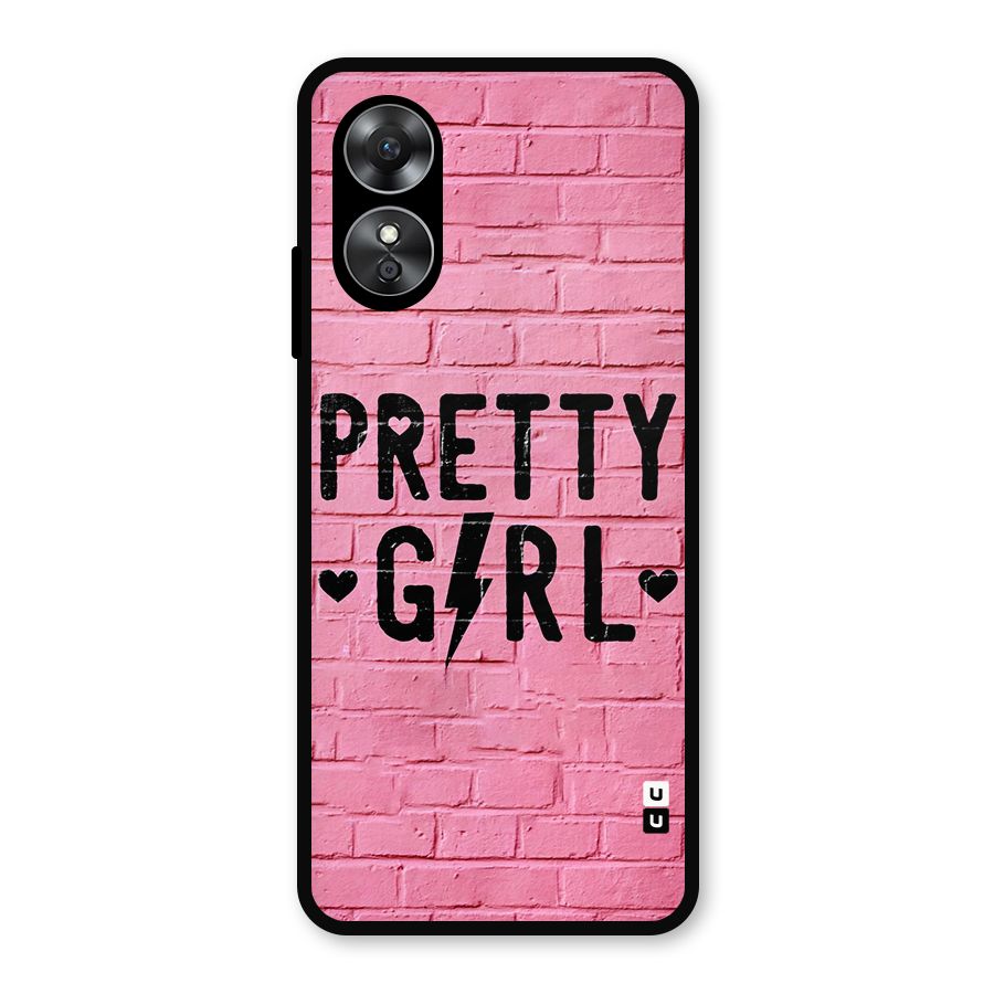 Pretty Girl Wall Metal Back Case for Oppo A17