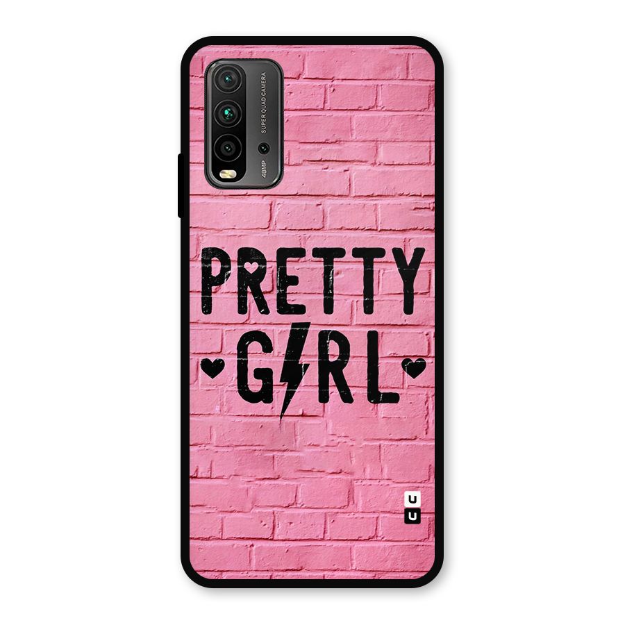 Pretty Girl Wall Metal Back Case for Redmi 9 Power