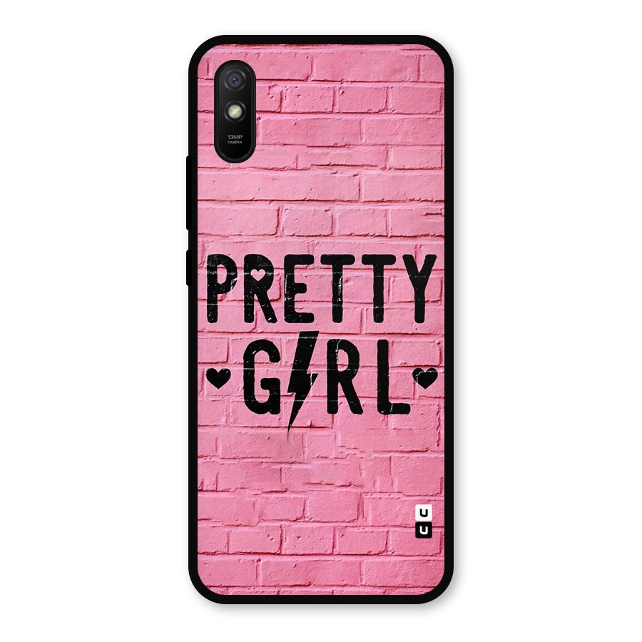 Pretty Girl Wall Metal Back Case for Redmi 9a