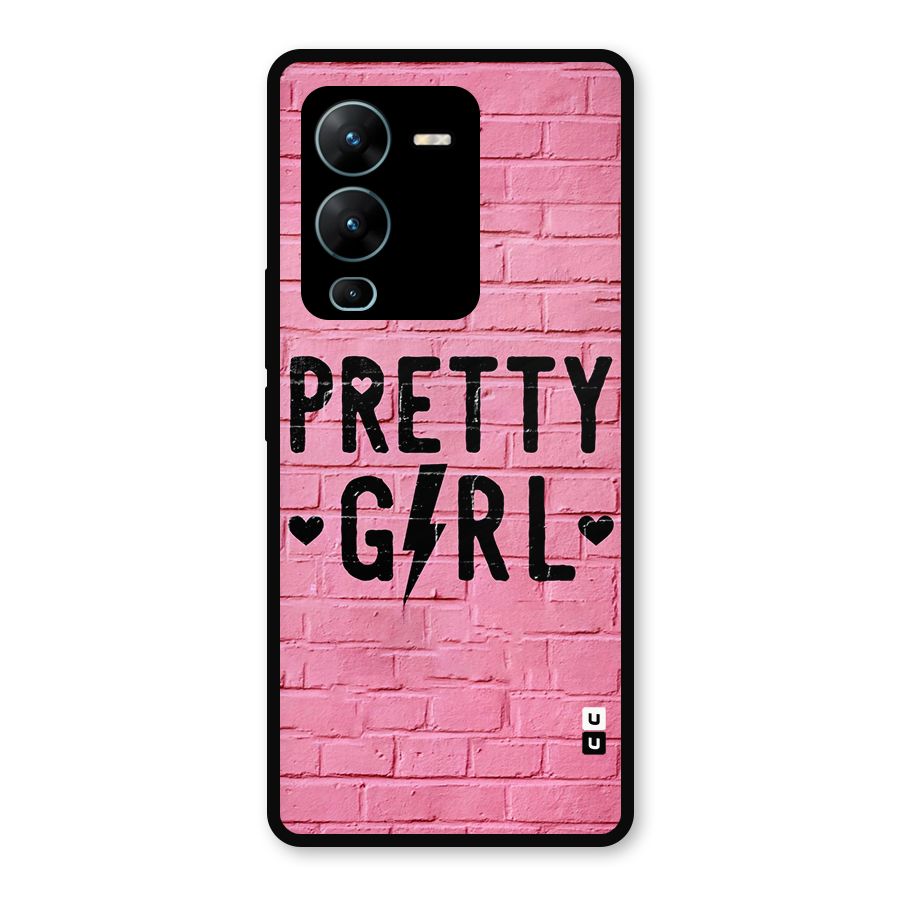 Pretty Girl Wall Metal Back Case for Vivo V25 Pro