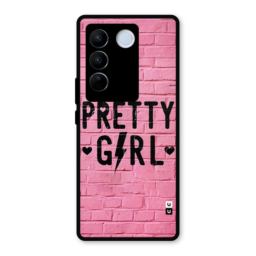 Pretty Girl Wall Metal Back Case for Vivo V27