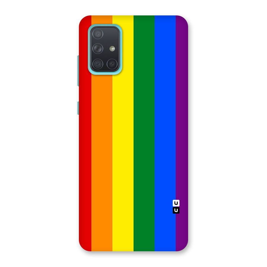 Pride Rainbow Stripes Back Case for Galaxy A71