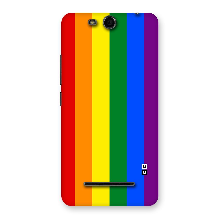 Pride Rainbow Stripes Back Case for Micromax Canvas Juice 3 Q392