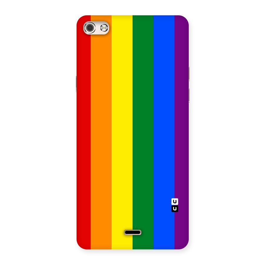 Pride Rainbow Stripes Back Case for Micromax Canvas Silver 5