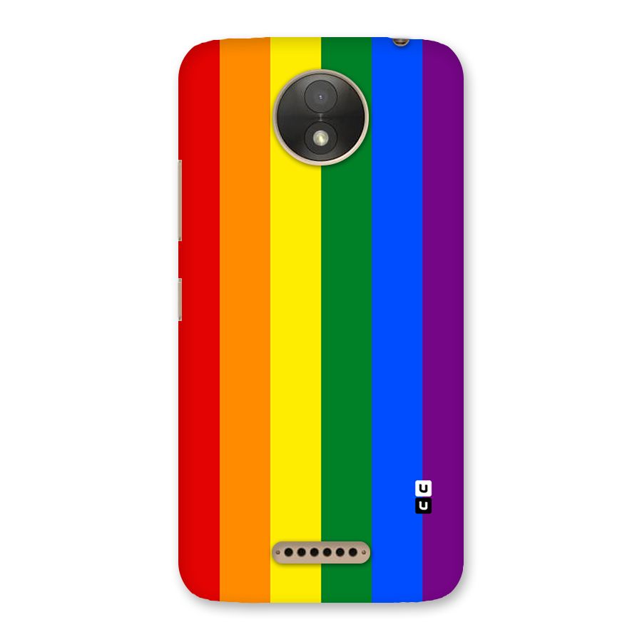 Pride Rainbow Stripes Back Case for Moto C Plus